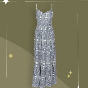 ✨ Betsy Johnson Tiered Linen Blend Maxi Dress Size 6